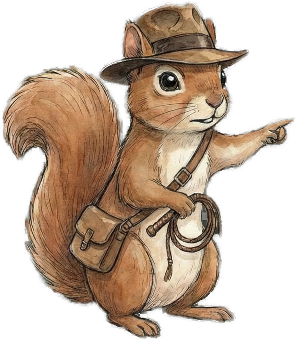 STASH companion squirrel — adventure awaits